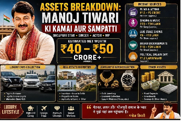 Assets Breakdown Manoj Tiwari ki Kamai aur Sampatti